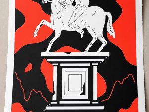 Lot #HB29-070 – Cleon Peterson Monument To Power Oppression Print Red LTD ED 100 Art Cleon Peterson