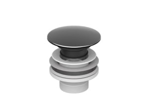 Waste closable turn-open (plastic, chrome)