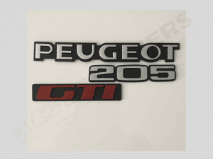 Trio monogrammes Peugeot + 205 + GTI