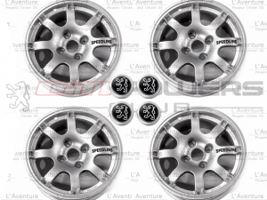Pack Jantes SPEEDLINE PTS Silver 15¨ avec centres de roues