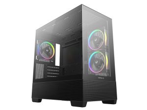 ATX Micro Case Deepcool CG380 3F Black Panoramic Glass w/USB 3.0 x2, 3x120mm ARGB Fans