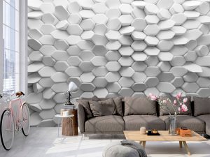 3D foto tapeta – Geometrijski 3D paneli – varijanta 17