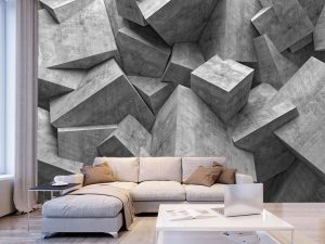3D foto tapeta – Geometrijski 3D paneli – varijanta 35