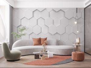 3D foto tapeta – Geometrijski 3D paneli – varijanta 21