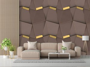 3D foto tapeta – Geometrijski 3D paneli – varijanta 38
