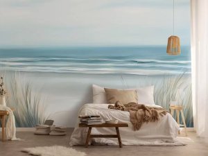 Foto tapeta za spavaću sobu – Pastelni talasi – varijanta 12
