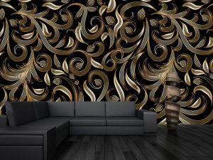 Foto tapeta – Zlatna apstraktna skulptura – varijanta 9