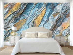 Foto tapeta za spavaću sobu – Pastelni talasi – varijanta 11