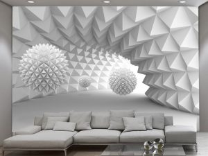 3D foto tapeta – Geometrijski 3D paneli – varijanta 41