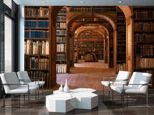 3D foto tapeta – Biblioteka sa knjigama – varijanta 5