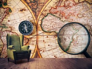 Foto tapeta – Vintage mapa sveta – varijanta 10