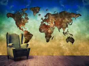 Foto tapeta – Vintage mapa sveta – varijanta 11