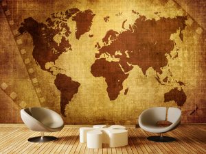 Foto tapeta – Vintage mapa sveta – varijanta 13