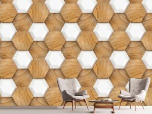3D foto tapeta – Saće i heksagoni – varijanta 3