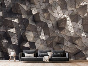 3D foto tapeta – Geometrijski 3D paneli – varijanta 44
