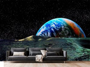 3D foto tapeta – Galaksija i planete