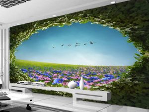3D foto tapeta – Cvetni tunel – varijanta 2