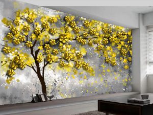 3D foto tapeta – Zlatno drvo – varijanta 3