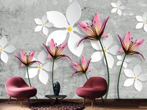 3D foto tapeta – Cvetovi orhideje – varijanta 3