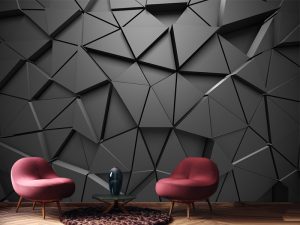 3D foto tapeta – Geometrijski 3D paneli – varijanta 60