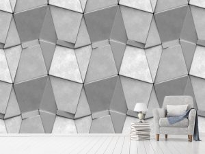 3D foto tapeta – Geometrijski 3D paneli – varijanta 61