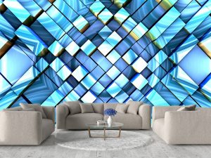 3D foto tapeta – Geometrijski 3D paneli – varijanta 63