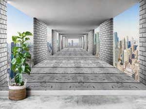 3D foto tapeta – Tunel beskrajne perspektive – varijanta 13