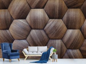 3D foto tapeta – Drvena geometrija – varijanta 2