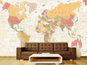Foto tapeta – Vintage mapa sveta – varijanta 14