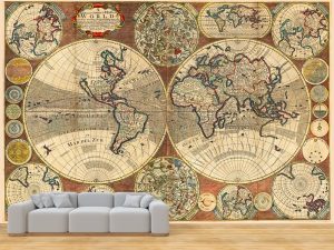 Foto tapeta – Vintage mapa sveta – varijanta 21