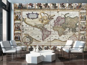 Foto tapeta – Vintage mapa sveta – varijanta 23