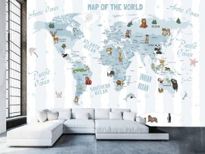 Foto tapeta – Vintage mapa sveta – varijanta 24