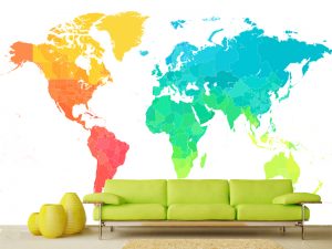 Foto tapeta – Moderna šarena mapa sveta – varijanta 15