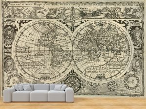 Foto tapeta – Vintage mapa sveta – varijanta 25
