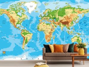 Foto tapeta – Moderna šarena mapa sveta – varijanta 18