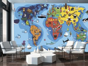 Foto tapeta – Moderna šarena mapa sveta – varijanta 19