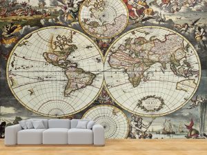 Foto tapeta – Vintage mapa sveta – varijanta 28