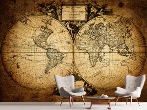 Foto tapeta – Vintage mapa sveta – varijanta 29