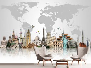 Foto tapeta – Vintage mapa sveta – varijanta 30