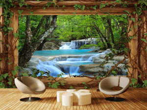 3D foto tapeta – Vodopad u prirodi – varijanta 2