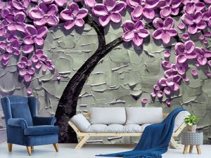 3D foto tapeta – Raskošni cvetovi – varijanta 3