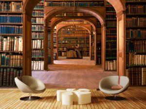 3D foto tapeta – Biblioteka sa knjigama – varijanta 8