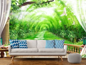 3D foto tapeta – Vertikalna zelena bašta – varijanta 6