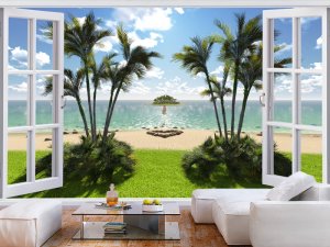 3D foto tapeta – Pogled na more – varijanta 9