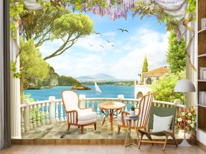 3D foto tapeta – Prozor ka prirodi – varijanta 12
