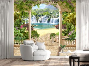 3D foto tapeta – Prozor ka prirodi – varijanta 13