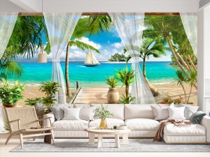 3D foto tapeta – Prozor ka prirodi – varijanta 16