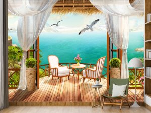 3D foto tapeta – Prozor ka prirodi – varijanta 17