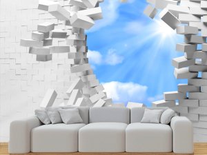 3D foto tapeta – Geometrijski 3D paneli – varijanta 107