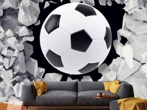 3D foto tapeta – Fudbalske lopte – varijanta 3